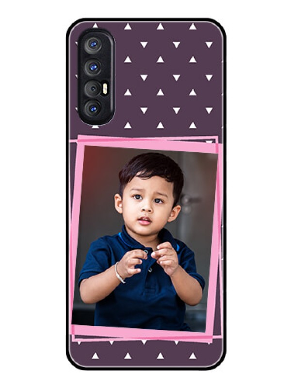 Custom Reno 3 Pro Custom Glass Mobile Case  - Triangle Pattern Dotted Design