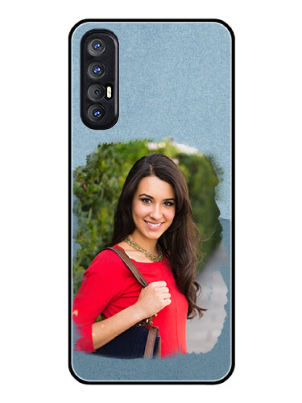 Custom Reno 3 Pro Custom Glass Mobile Case  - Grunge Line Art Design