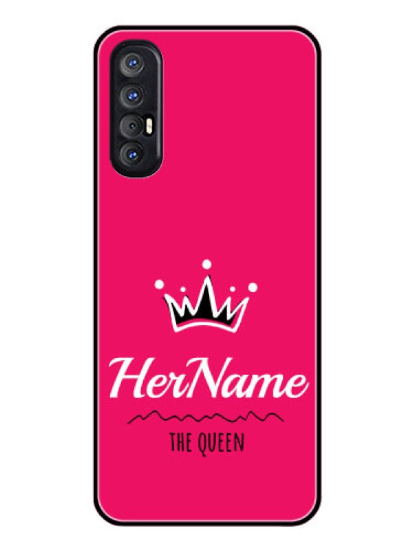 Custom Reno 3 Pro Glass Phone Case Queen with Name