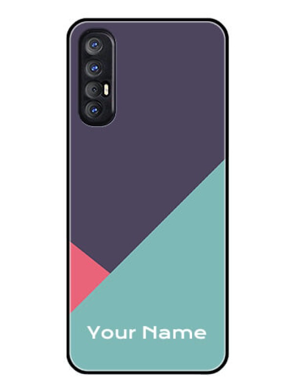 Custom Oppo Reno 3 Pro Custom Glass Mobile Case - Tri Color abstract Design