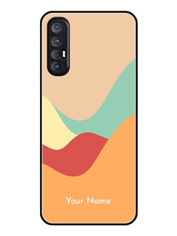 Custom Oppo Reno 3 Pro Personalized Glass Phone Case - Ocean Waves Multi-colour Design