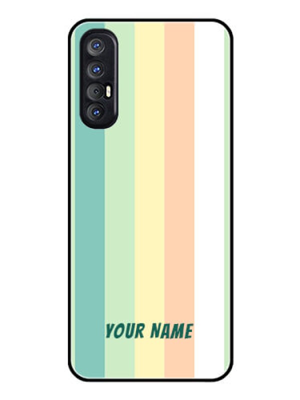 Custom Oppo Reno 3 Pro Photo Printing on Glass Case - Multi-colour Stripes Design