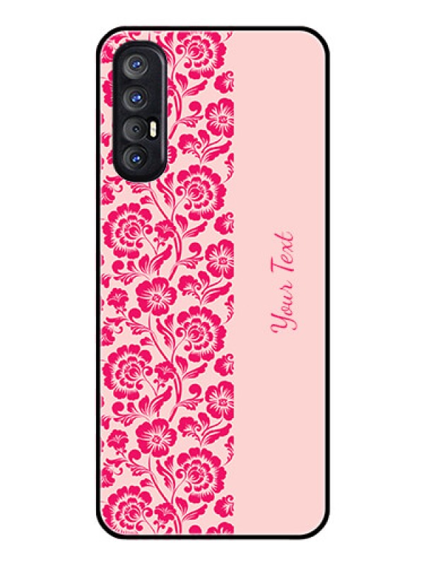 Custom Oppo Reno 3 Pro Custom Glass Phone Case - Attractive Floral Pattern Design