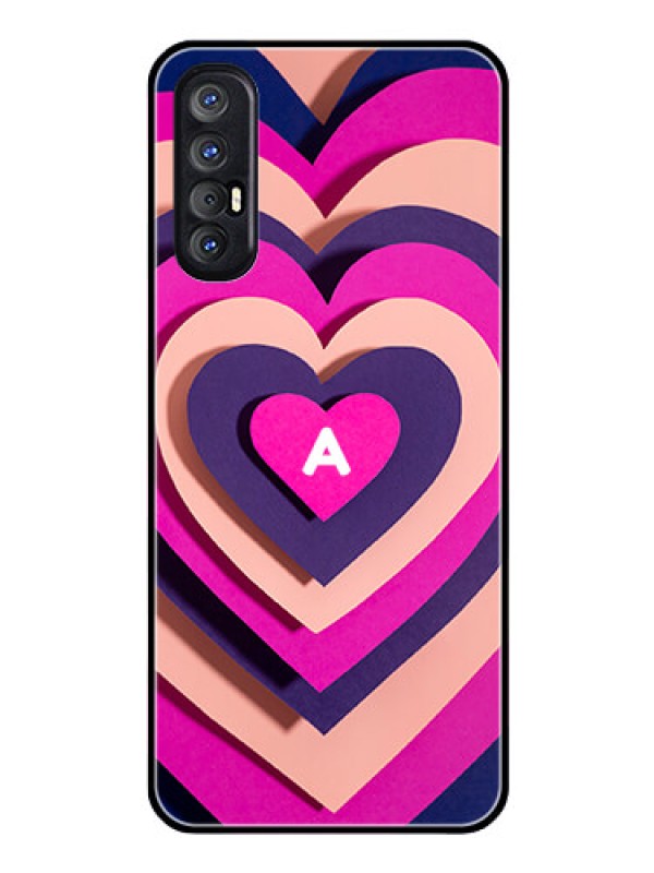 Custom Oppo Reno 3 Pro Custom Glass Mobile Case - Cute Heart Pattern Design