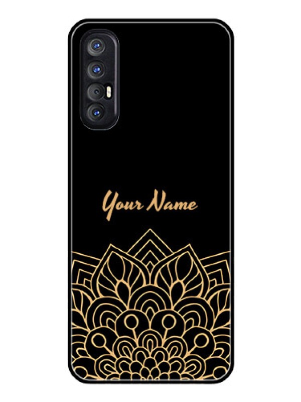 Custom Oppo Reno 3 Pro Custom Glass Phone Case - Golden mandala Design