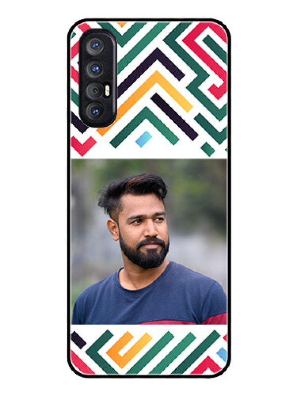 Custom Oppo Reno 3 Pro Personalized Glass Phone Case - Colorful Maze Pattern Design