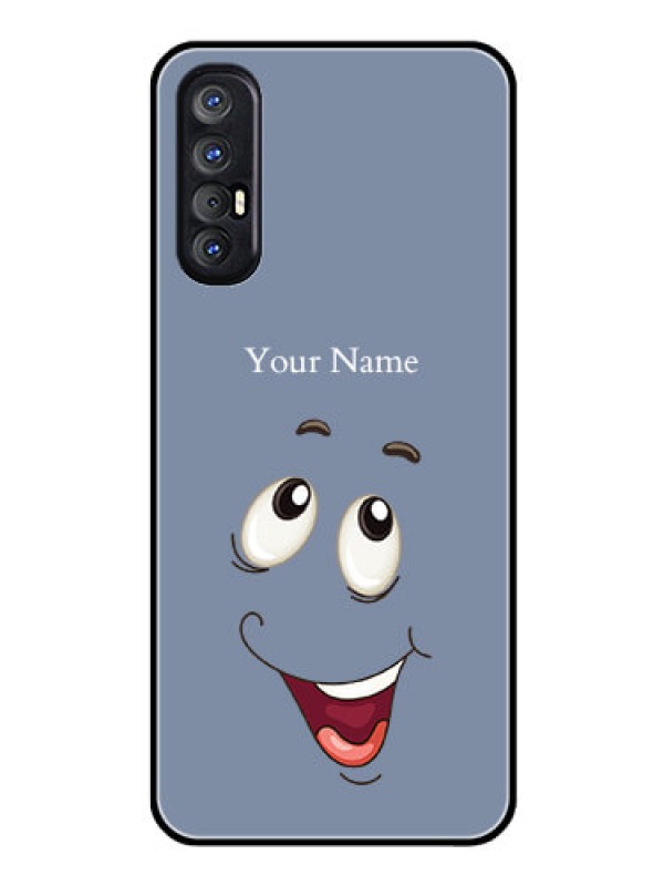 Custom Oppo Reno 3 Pro Photo Printing on Glass Case - Laughing Cartoon Face Design