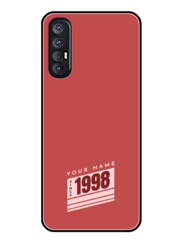 Custom Oppo Reno 3 Pro Custom Glass Phone Case - Red custom year of birth Design