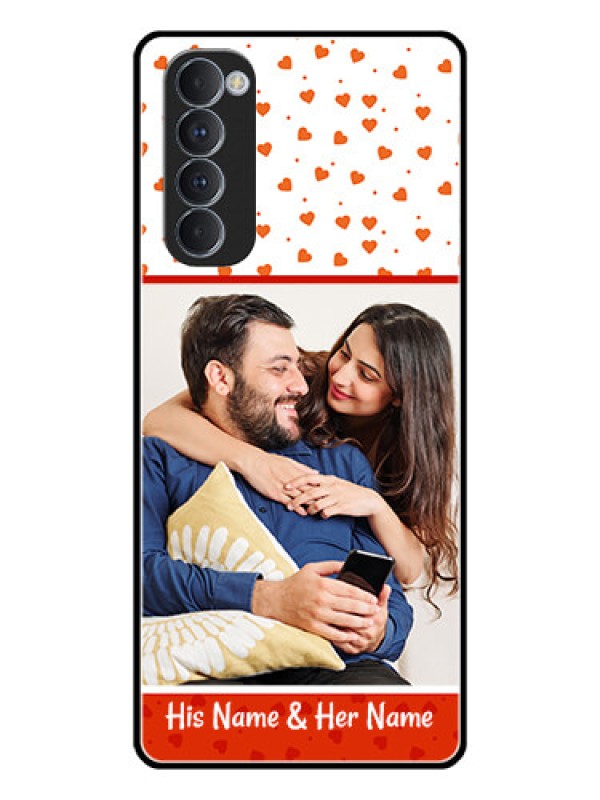 Custom Oppo Reno 4 Pro Custom Glass Phone Case  - Orange Love Symbol Design