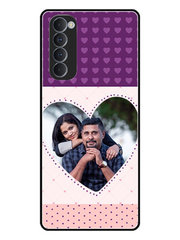 Custom Oppo Reno 4 Pro Custom Glass Phone Case  - Violet Love Dots Design