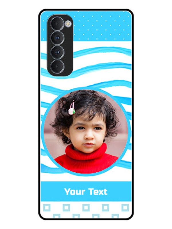 Custom Oppo Reno 4 Pro Custom Glass Phone Case  - Simple Blue Case Design