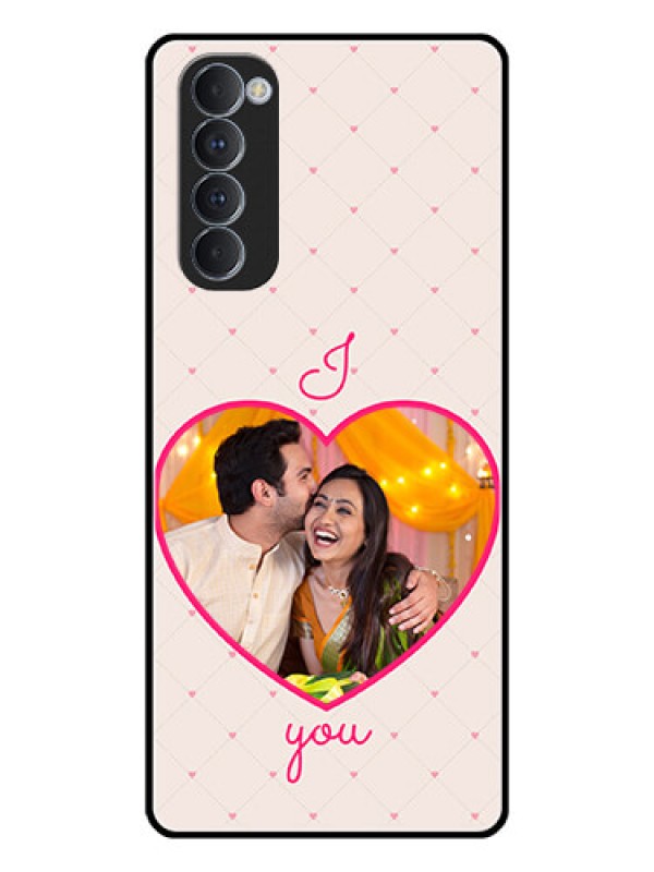 Custom Oppo Reno 4 Pro Custom Glass Mobile Case  - Heart Shape Design