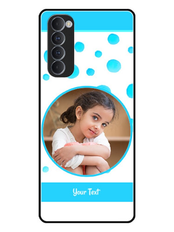 Custom Oppo Reno 4 Pro Photo Printing on Glass Case  - Blue Bubbles Pattern Design
