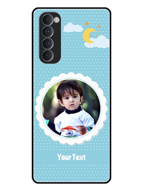 Custom Oppo Reno 4 Pro Personalised Glass Phone Case  - Violet Pattern Design