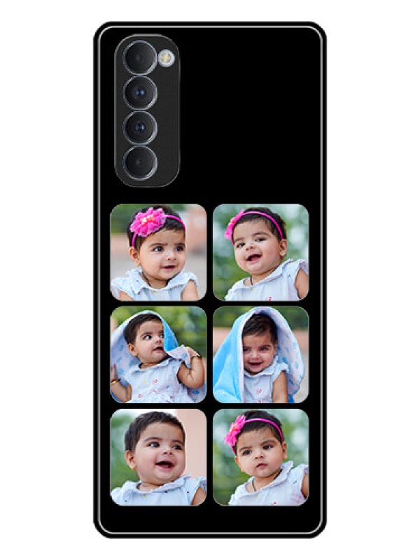 Custom Oppo Reno 4 Pro Photo Printing on Glass Case  - Multiple Pictures Design