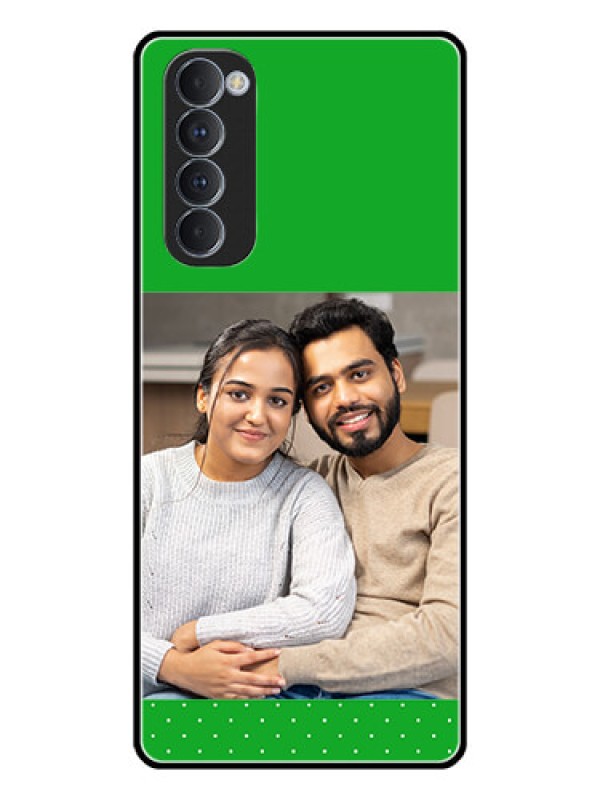 Custom Oppo Reno 4 Pro Personalized Glass Phone Case  - Green Pattern Design