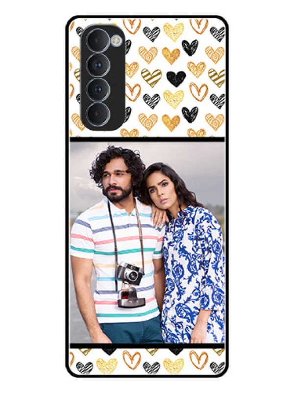 Custom Oppo Reno 4 Pro Photo Printing on Glass Case  - Love Symbol Design