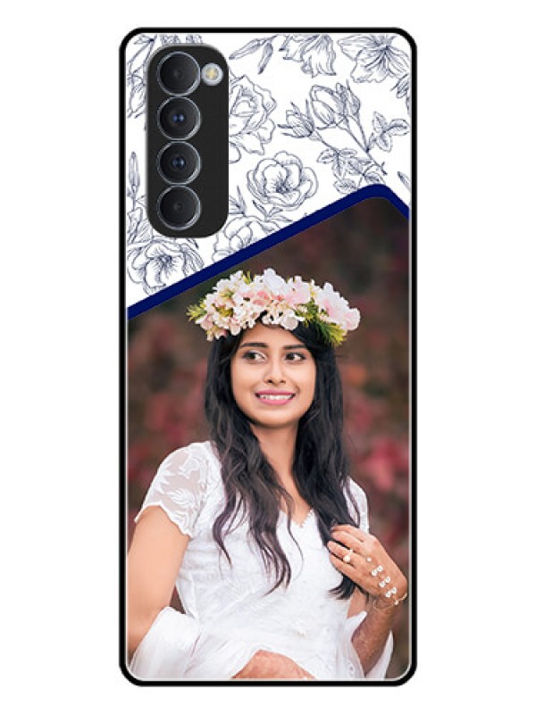 Custom Oppo Reno 4 Pro Personalized Glass Phone Case  - Premium Floral Design