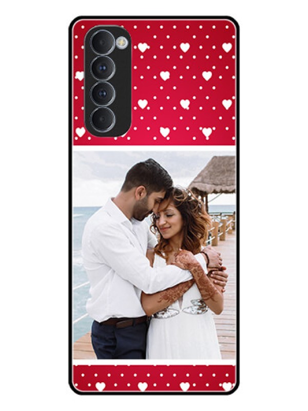 Custom Oppo Reno 4 Pro Photo Printing on Glass Case  - Hearts Mobile Case Design