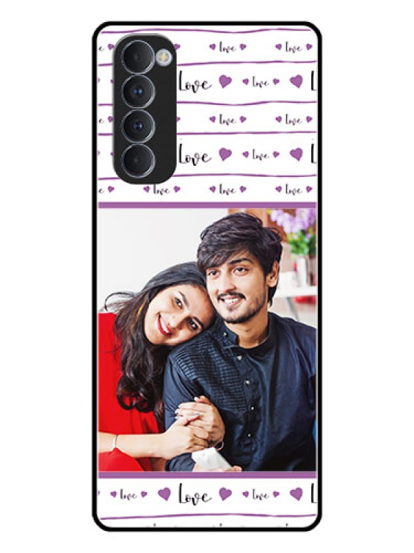 Custom Oppo Reno 4 Pro Custom Glass Mobile Case  - Couples Heart Design