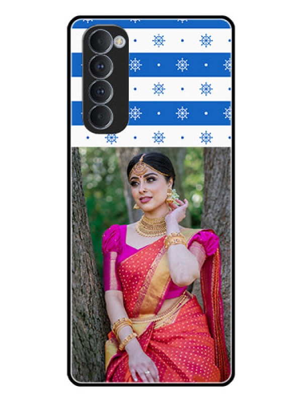 Custom Oppo Reno 4 Pro Photo Printing on Glass Case  - Snow Pattern Design