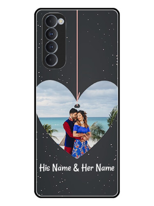 Custom Oppo Reno 4 Pro Custom Glass Phone Case  - Hanging Heart Design