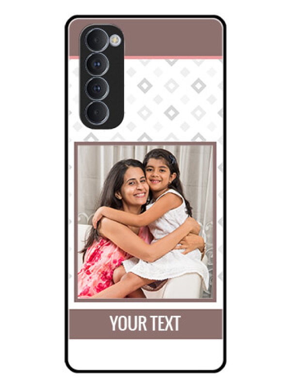 Custom Oppo Reno 4 Pro Photo Printing on Glass Case  - Simple Diamond Design