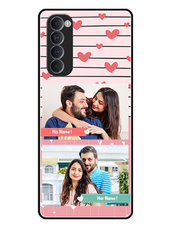 Custom Oppo Reno 4 Pro Custom Glass Mobile Case  - Photo with Heart Design