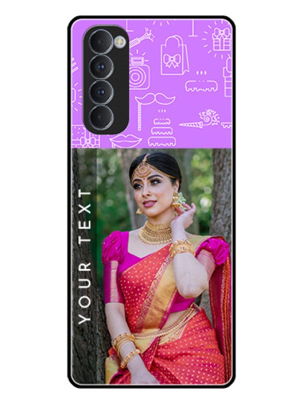 Custom Oppo Reno 4 Pro Custom Glass Mobile Case  - Birthday Icons Design