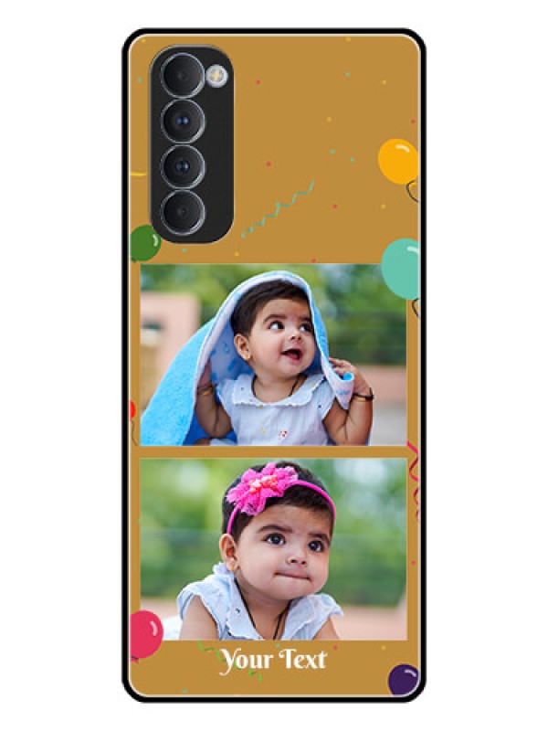 Custom Oppo Reno 4 Pro Personalized Glass Phone Case  - Image Holder with Birthday Celebrations Design