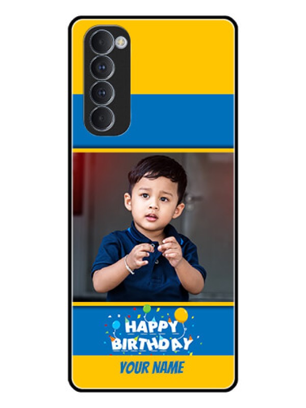 Custom Oppo Reno 4 Pro Custom Glass Mobile Case  - Birthday Wishes Design