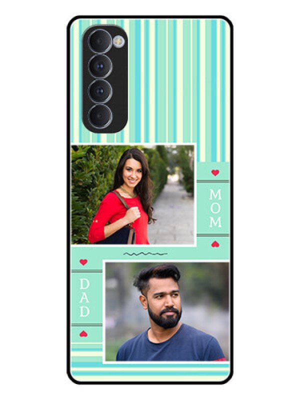 Custom Oppo Reno 4 Pro Custom Glass Phone Case  - Mom & Dad Pic Design