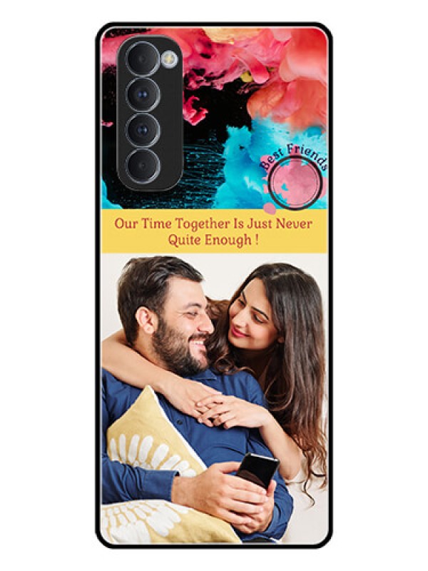 Custom Oppo Reno 4 Pro Custom Glass Mobile Case  - Quote with Acrylic Painting Design