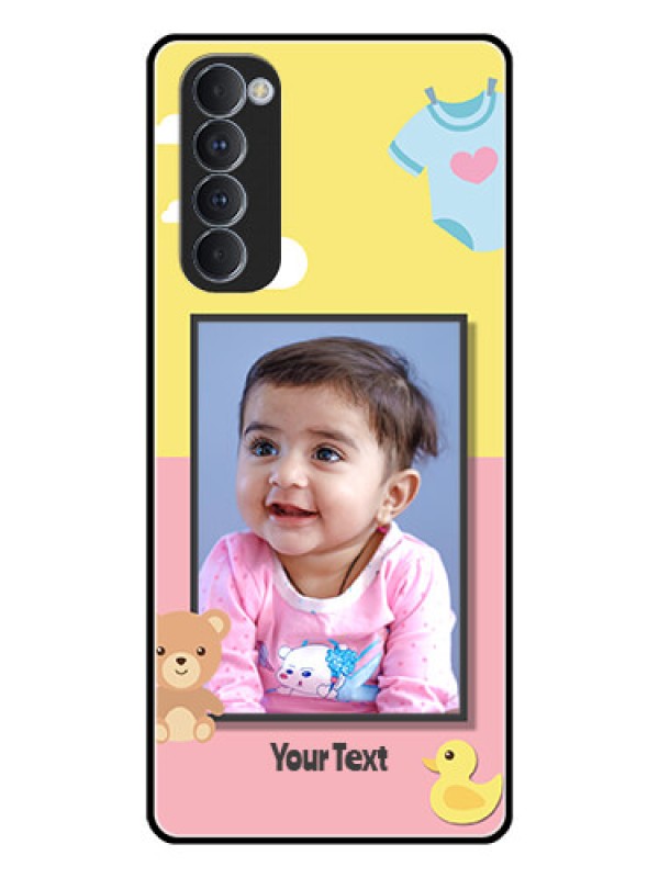 Custom Oppo Reno 4 Pro Photo Printing on Glass Case  - Kids 2 Color Design
