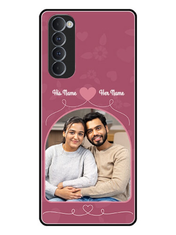 Custom Oppo Reno 4 Pro Photo Printing on Glass Case  - Love Floral Design