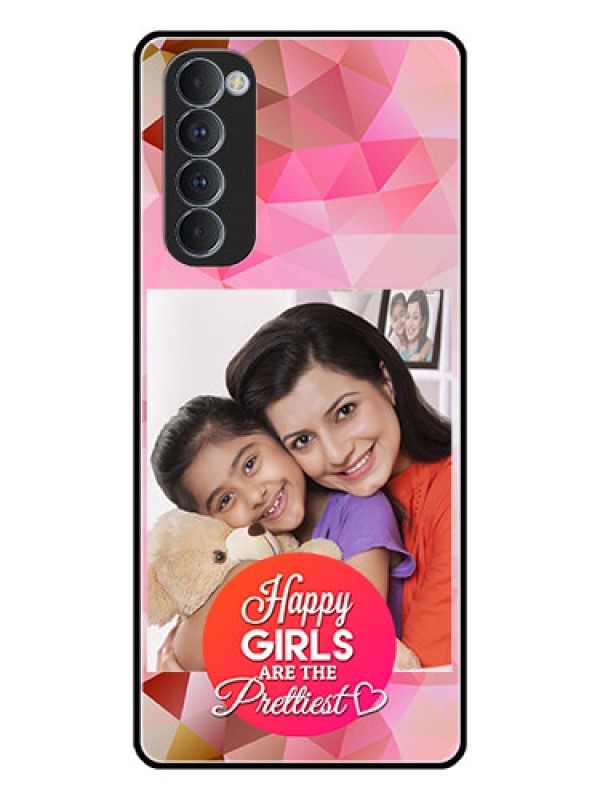 Custom Oppo Reno 4 Pro Photo Printing on Glass Case  - Abstract Triangle Design