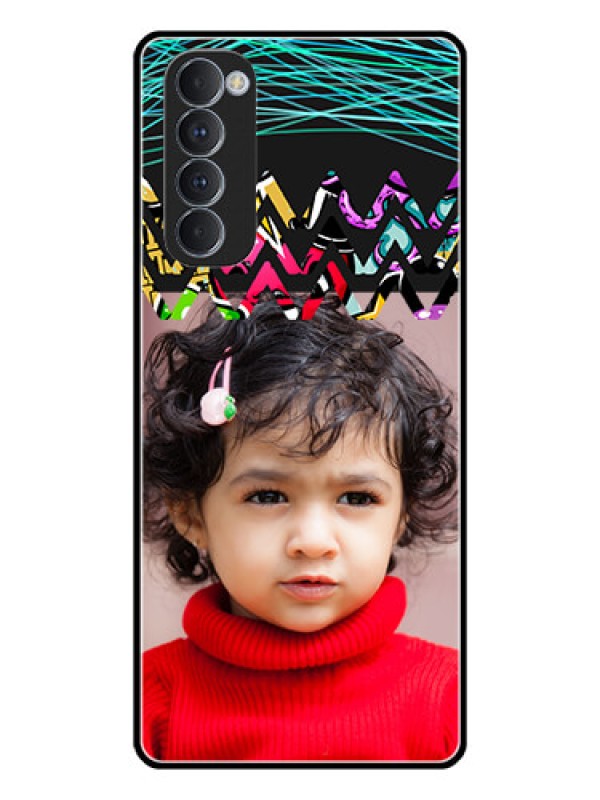 Custom Oppo Reno 4 Pro Personalized Glass Phone Case  - Neon Abstract Design