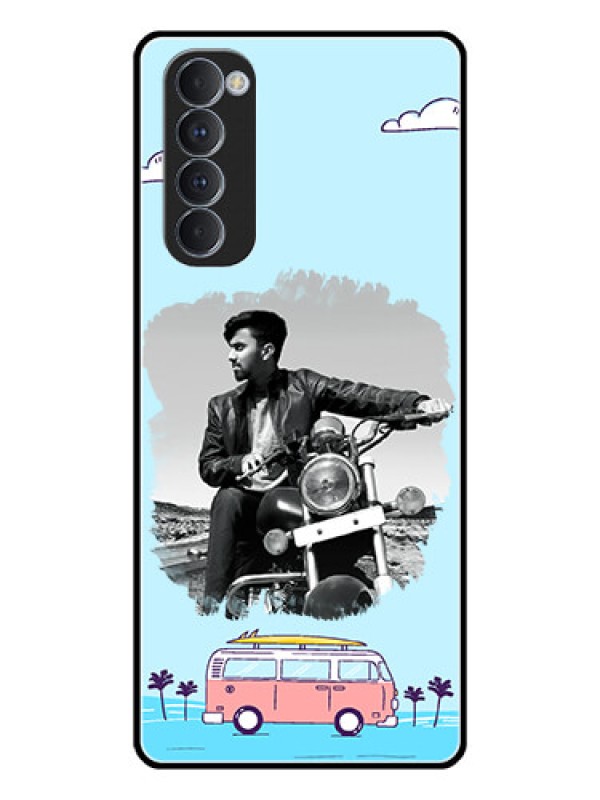 Custom Oppo Reno 4 Pro Photo Printing on Glass Case  - Travel & Adventure Design