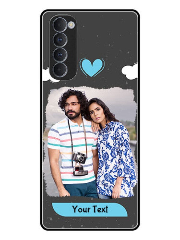 Custom Oppo Reno 4 Pro Custom Glass Phone Case  - Splashes with love doodles Design