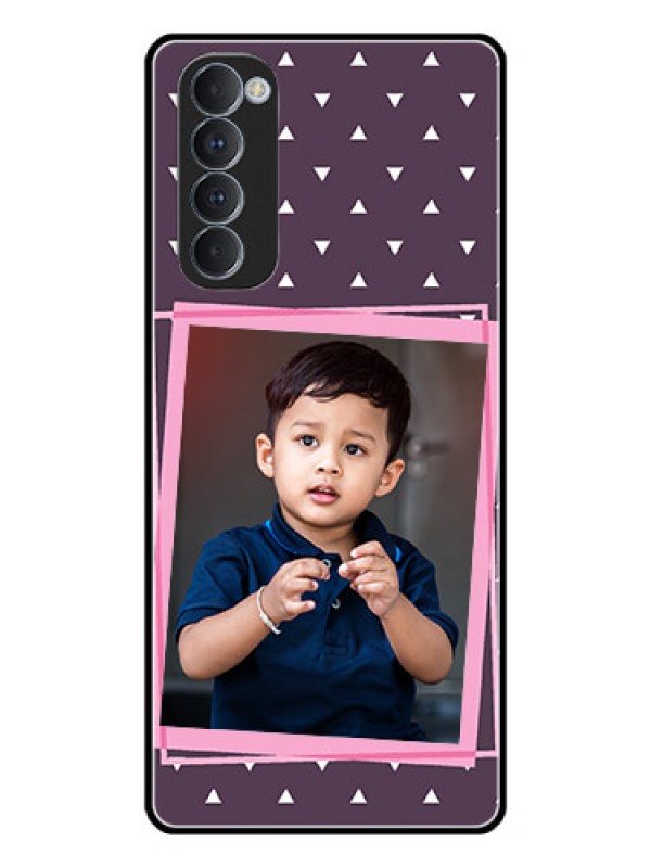 Custom Oppo Reno 4 Pro Custom Glass Mobile Case  - Triangle Pattern Dotted Design