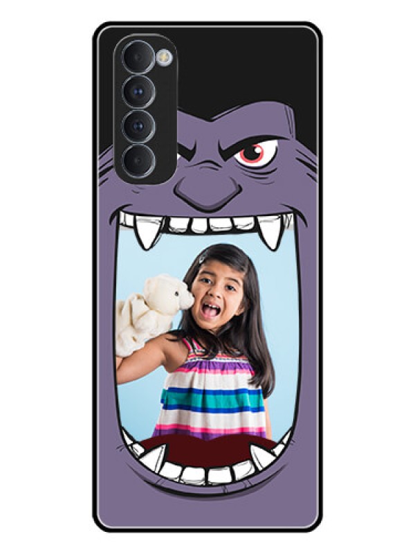 Custom Oppo Reno 4 Pro Custom Glass Phone Case  - Angry Monster Design