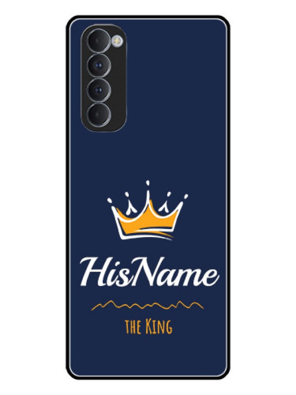 Custom Oppo Reno 4 Pro Glass Phone Case King with Name