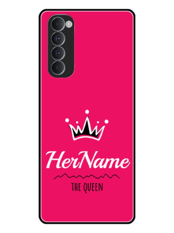 Custom Oppo Reno 4 Pro Glass Phone Case Queen with Name