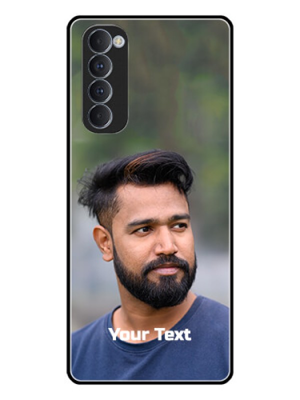 Custom Oppo Reno 4 Pro Glass Mobile Cover: Photo with Text
