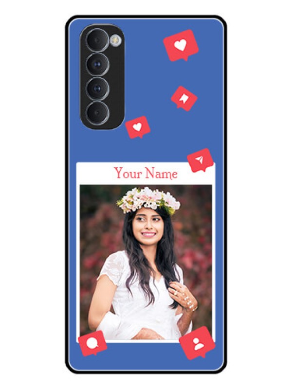 Custom Oppo Reno 4 Pro Custom Glass Phone Case - Like Share And Comment Design