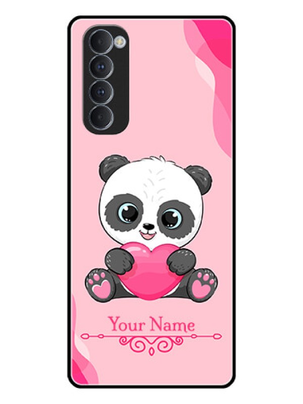 Custom Oppo Reno 4 Pro Custom Glass Mobile Case - Cute Panda Design