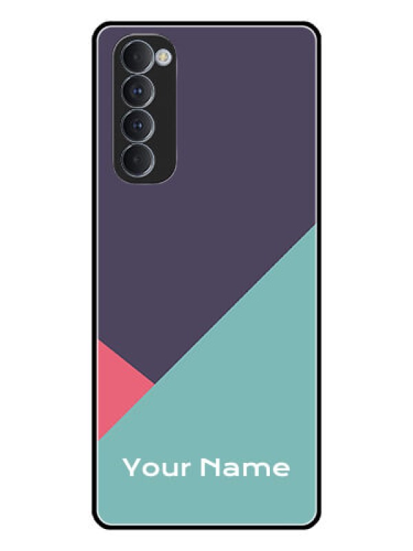 Custom Oppo Reno 4 Pro Custom Glass Mobile Case - Tri Color abstract Design