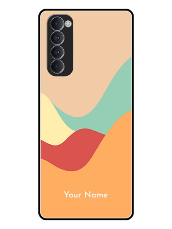 Custom Oppo Reno 4 Pro Personalized Glass Phone Case - Ocean Waves Multi-colour Design