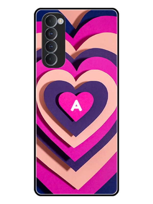 Custom Oppo Reno 4 Pro Custom Glass Mobile Case - Cute Heart Pattern Design