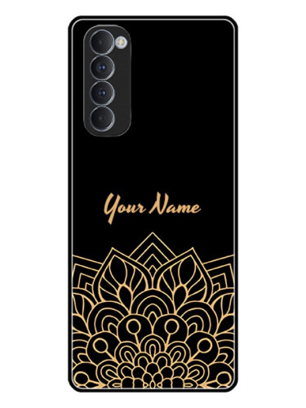 Custom Oppo Reno 4 Pro Custom Glass Phone Case - Golden mandala Design
